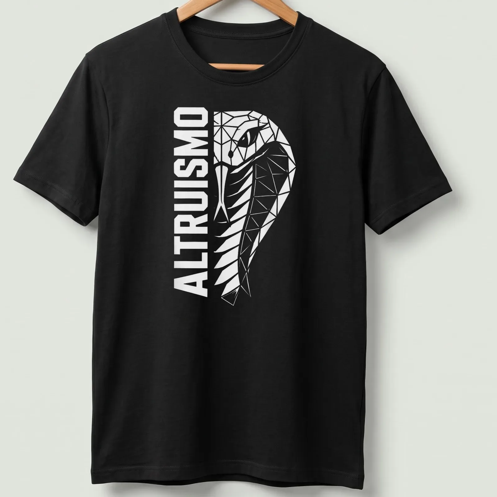 Geometric bear head design with 'ALTRUISMO' in white print — printed on a unisex t-shirt