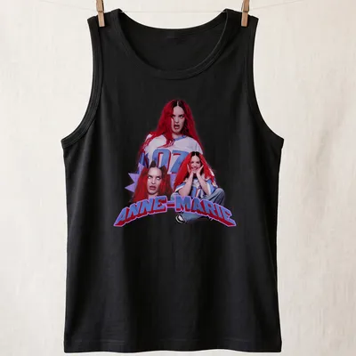 Modern graphic tee with the name Anne-Marie in bold typography — printed on a tank top