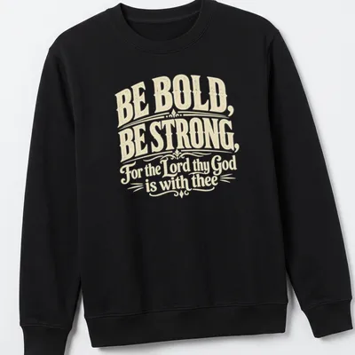 Vintage script design with inspirational text in cream and gold — printed on a unisex sweatshirt
