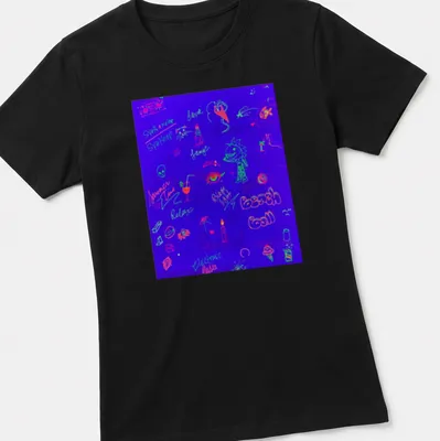 Neon glow t-shirt featuring a beach ball and vibrant summer vibes text — printed on a women's shirt