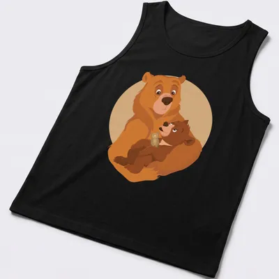 Kawaii style t-shirt featuring cute bears in warm brown and tan colors — printed on a tank top