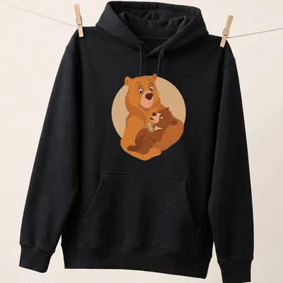 Kawaii style t-shirt featuring cute bears in warm brown and tan colors — printed on a unisex hoodie