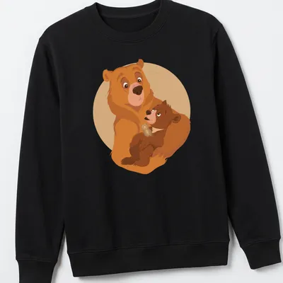 Kawaii style t-shirt featuring cute bears in warm brown and tan colors — printed on a unisex sweatshirt