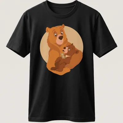 Kawaii style t-shirt featuring cute bears in warm brown and tan colors