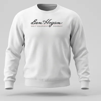 Modern logo T-shirt showcasing Ben Hogan Golf Equipment Company in black, red, and white. — printed on a unisex sweatshirt