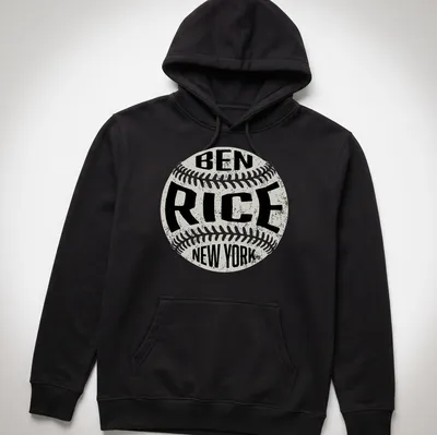 Vintage distressed Ben Rice New York baseball t-shirt with a classic design — printed on a unisex hoodie