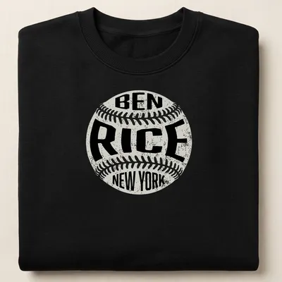Vintage distressed Ben Rice New York baseball t-shirt with a classic design — printed on a unisex sweatshirt