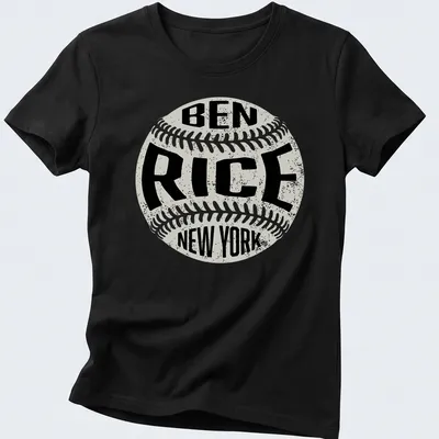 Vintage distressed Ben Rice New York baseball t-shirt with a classic design — printed on a women's shirt
