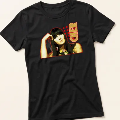Vintage pop art Cher t-shirt with bold colors and retro design — printed on a women's shirt