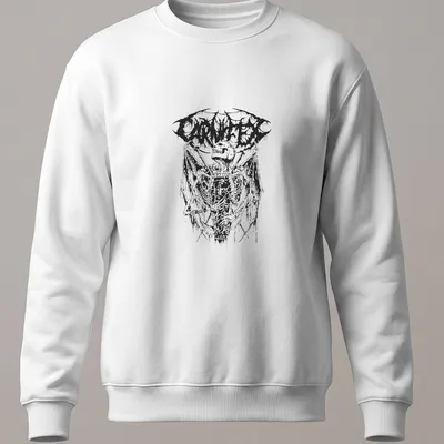 Gothic t-shirt featuring a skeleton in a coffin with CARNIFEX text — printed on a unisex sweatshirt