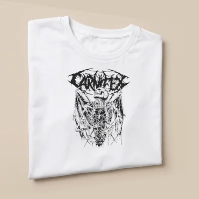 Gothic t-shirt featuring a skeleton in a coffin with CARNIFEX text — printed on a unisex t-shirt (angled view)