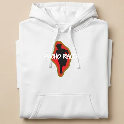 Graffiti-style running silhouette with bold 'DICHO RACER' text in black, red, green, and white. — printed on a unisex hoodie