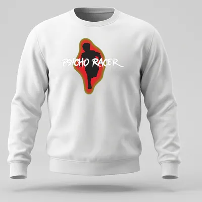 Graffiti-style running silhouette with bold 'DICHO RACER' text in black, red, green, and white. — printed on a unisex sweatshirt