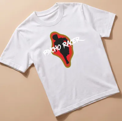 Graffiti-style running silhouette with bold 'DICHO RACER' text in black, red, green, and white.