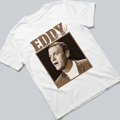 Vintage sepia portrait of singer Eddy Arnold with his name above