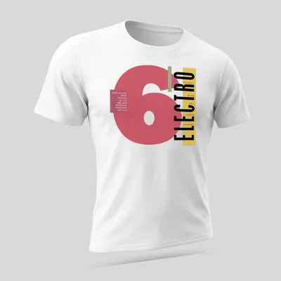 Electro music tee featuring bold names in modern graphic style — printed on a unisex t-shirt (angled view)
