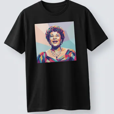 Pop art portrait of Ella Fitzgerald in vibrant colors