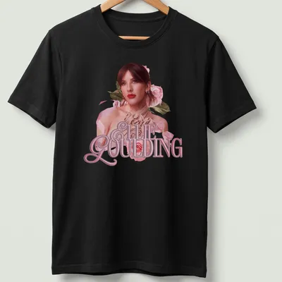 Vintage floral print t-shirt featuring Ellie Goulding's name and a woman with roses — printed on a unisex t-shirt