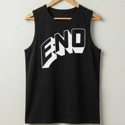 Bold white ENO lettering on a simple tee. — printed on a tank top