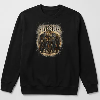 Vintage Western style shirt featuring cowgirl team and 'Feverstone' text — printed on a unisex sweatshirt