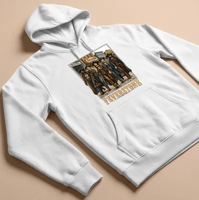Vintage western tee featuring cowgirls with the printed text FEVERSTONE — printed on a unisex hoodie