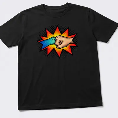 Comic style illustration of a human hand and cat paw fist bumping