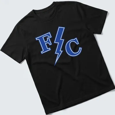 Franklin Central Flashes logo with 'F C' and lightning bolt in blue and white — printed on a unisex t-shirt