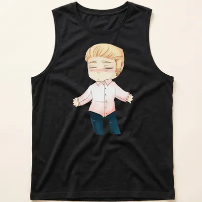 Kawaii chibi character design with Germany text in pastel colors — printed on a tank top
