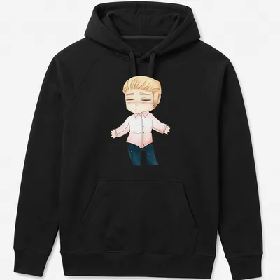 Kawaii chibi character design with Germany text in pastel colors — printed on a unisex hoodie