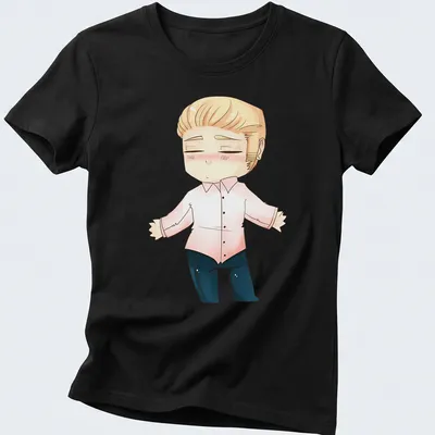 Kawaii chibi character design with Germany text in pastel colors — printed on a women's shirt
