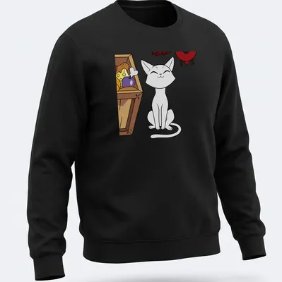 Kawaii line-art of a white cat with the text 'Ghost Cat Palisman' in colorful accents — printed on a unisex sweatshirt