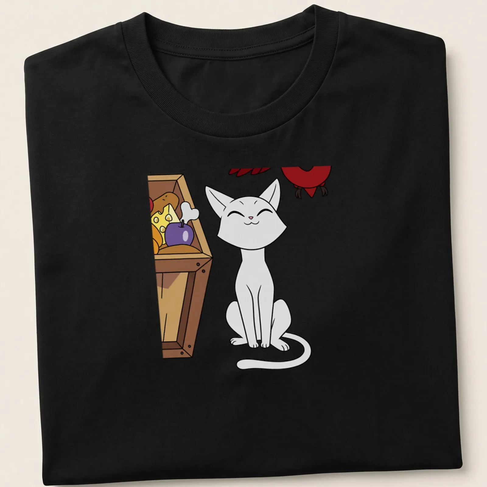 Kawaii line-art of a white cat with the text 'Ghost Cat Palisman' in colorful accents — printed on a unisex t-shirt