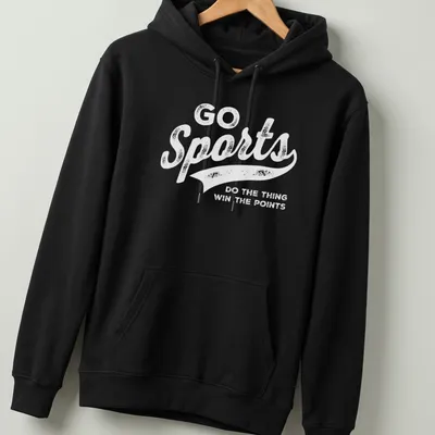 Vintage distressed sports-themed tee with humorous text — printed on a unisex hoodie