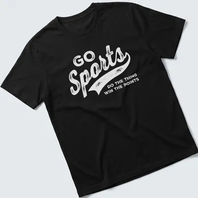 Vintage distressed sports-themed tee with humorous text