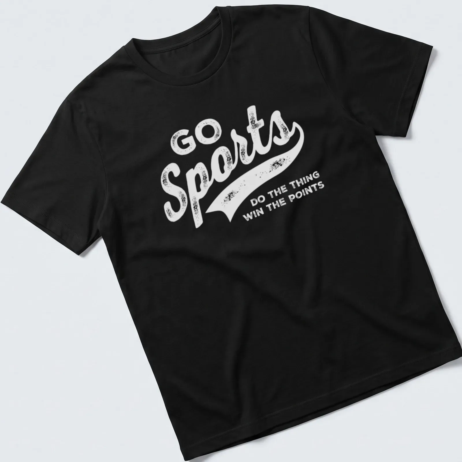 Vintage distressed sports-themed tee with humorous text — printed on a unisex t-shirt