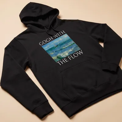 Serene sailboats on ocean waves illustrated in impressionist style. — printed on a unisex hoodie
