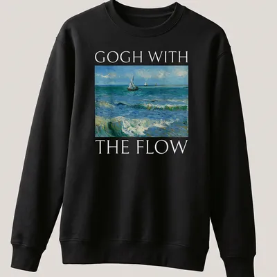 Serene sailboats on ocean waves illustrated in impressionist style. — printed on a unisex sweatshirt
