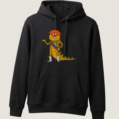 Cartoon design featuring H.R. Pufnstuf with vibrant colors and playful style. — printed on a unisex hoodie