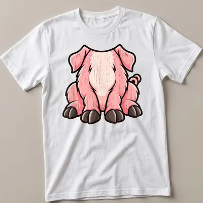 Cartoon pig with a big belly design for Halloween on t-shirt