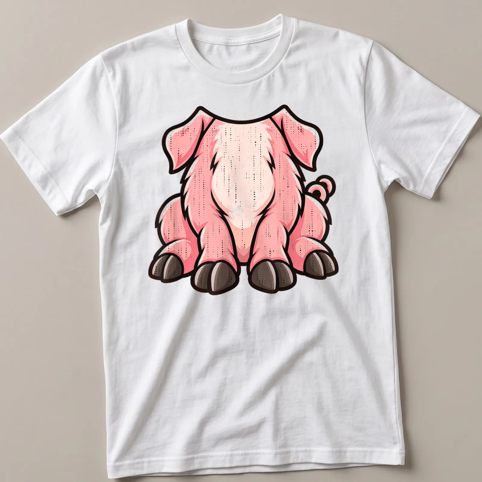 Cartoon pig with a big belly design for Halloween on — printed on a unisex t-shirt