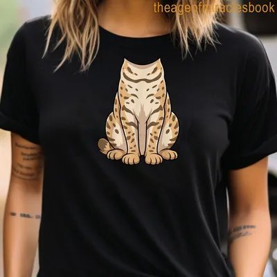 Kawaii cartoon cat in a Highlander costume on a t-shirt — printed on a women's t-shirt