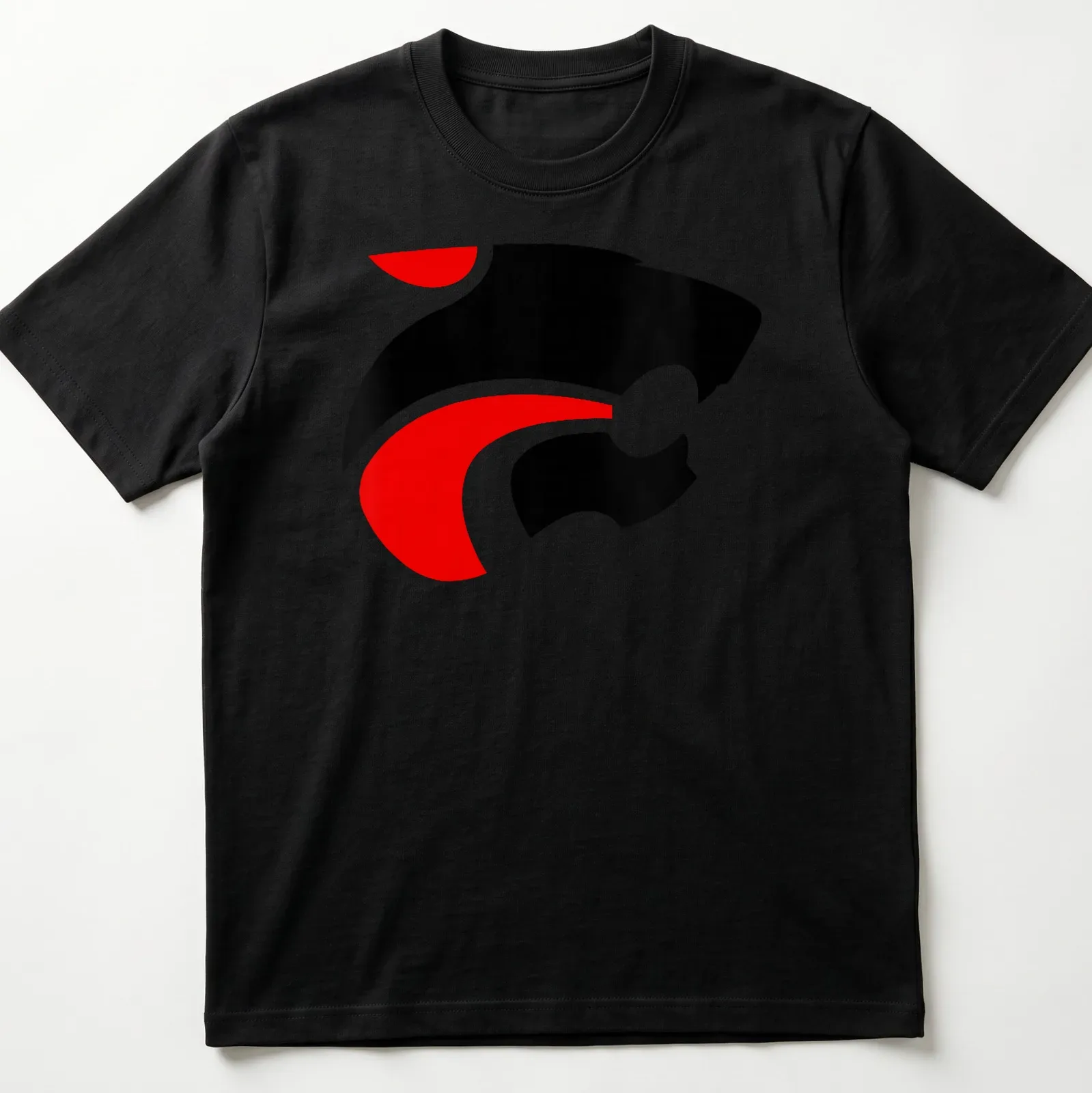 Minimalist jaguar head logo in black, red, and white for Jackson Memorial Jaguars. — printed on a unisex t-shirt