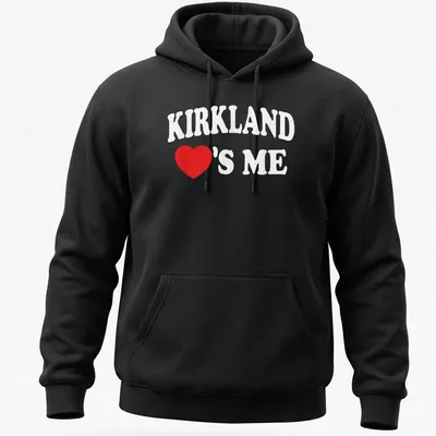 Bold red heart graphic with playful lettering on a white — printed on a unisex hoodie