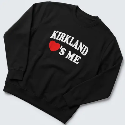 Bold red heart graphic with playful lettering on a white — printed on a unisex sweatshirt