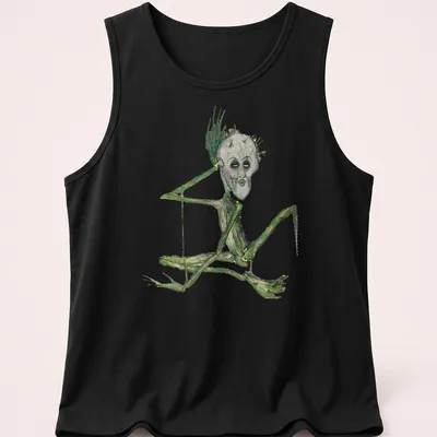 Illustrative skeleton design with the text 'Montage Of Heck' in green, gray, and black — printed on a tank top