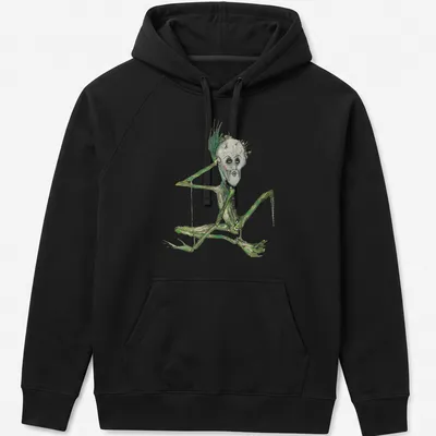 Illustrative skeleton design with the text 'Montage Of Heck' in green, gray, and black — printed on a unisex hoodie