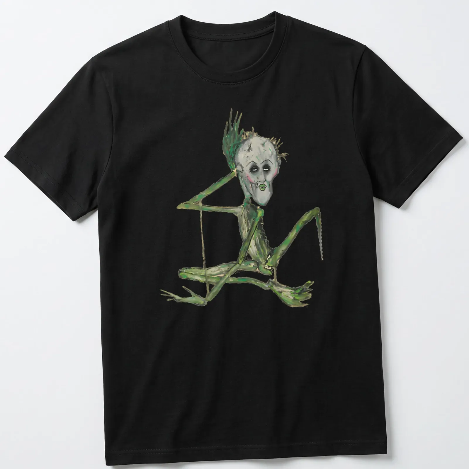Illustrative skeleton design with the text 'Montage Of Heck' in green, gray, and black — printed on a unisex t-shirt