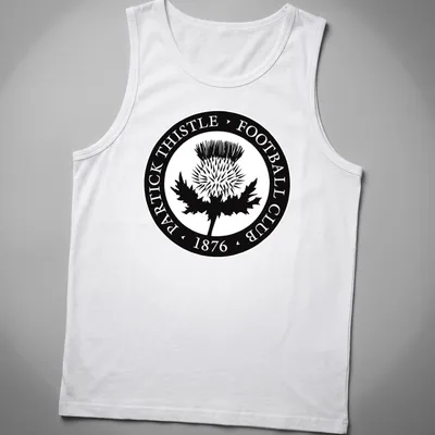 Partick Thistle football club emblem in black and white on — printed on a tank top
