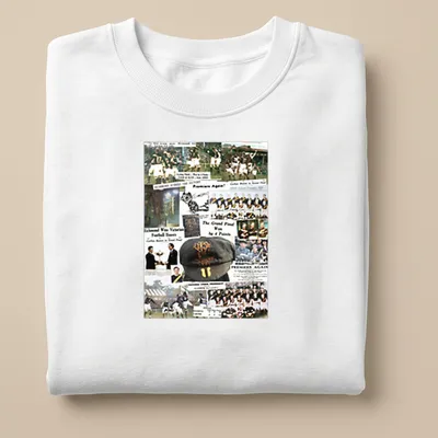 Richmond VFL team collage design with 'Premiers Again' text in black, gold, and white — printed on a unisex sweatshirt