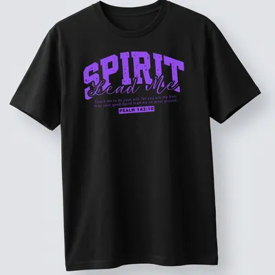 Bold typography Christian faith message in purple and white